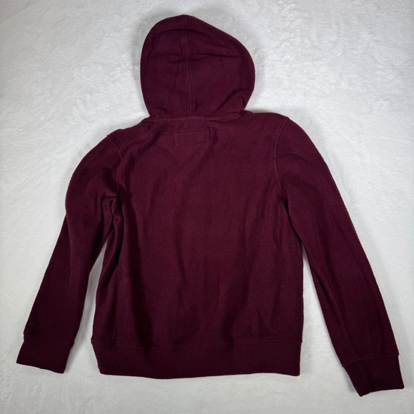 Abercrombie Kids Fleece Hoodie Burgundy Teal Logo Pullover Size 7/8 607511316 - Picture 3 of 9